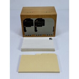 VTG 83 Taylor & NG Elephant Wood File Recipe Box MCM 60 Original Cards Extras